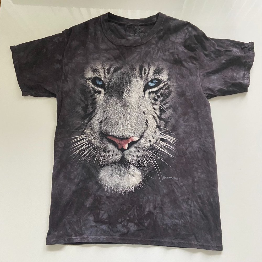 The Mountain Tiger T-Shirt Mens Large Tie Dye Big Cat Animals Graphic Logo Tee